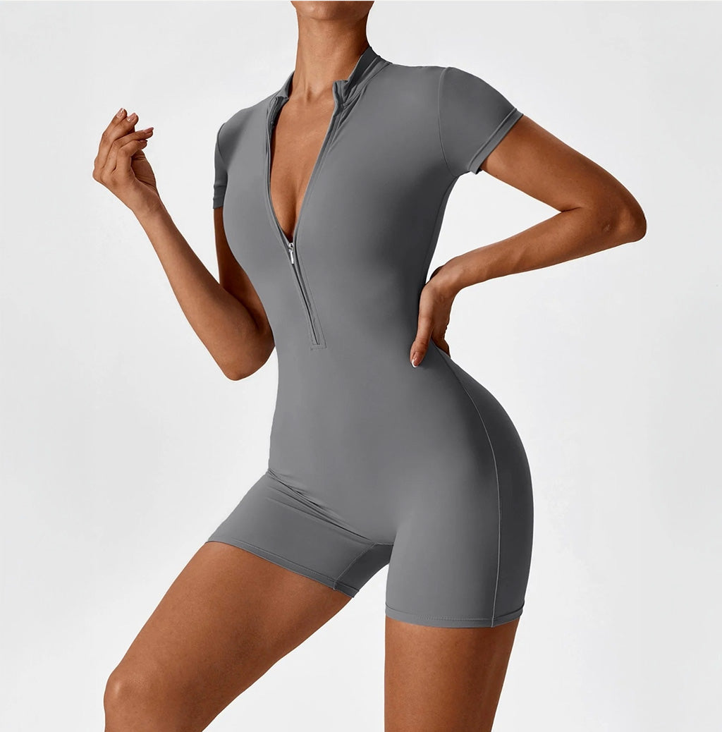 Rivka Fit - Macacão de mangas curtas modelador para senhora